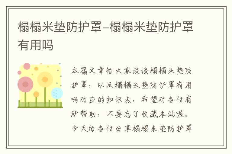 榻榻米垫防护罩-榻榻米垫防护罩有用吗