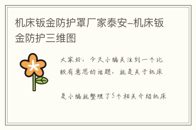 机床钣金防护罩厂家泰安-机床钣金防护三维图