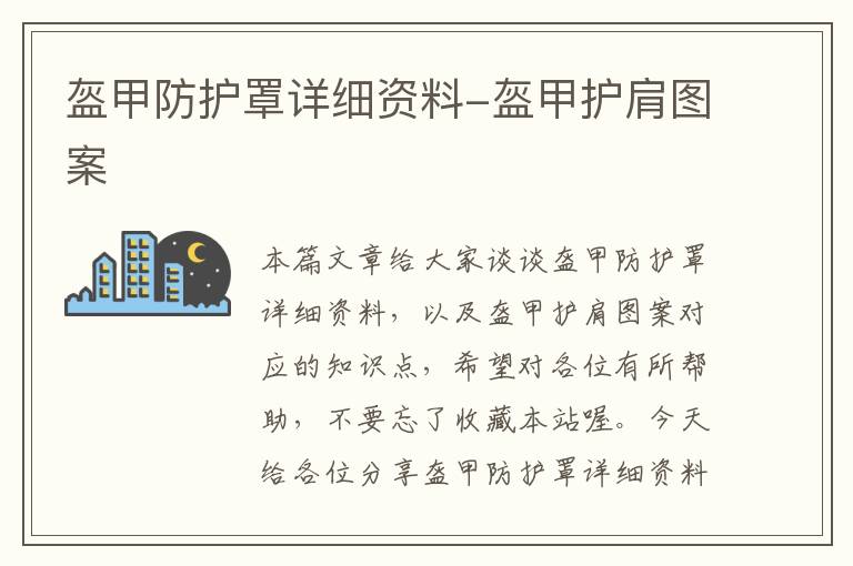 盔甲防护罩详细资料-盔甲护肩图案