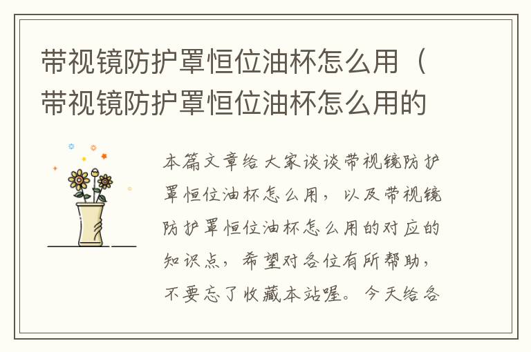 带视镜防护罩恒位油杯怎么用(带视镜防护罩恒位油杯怎么用的)