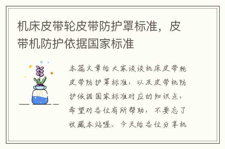 机床皮带轮皮带防护罩标准,皮带机防护依据国家标准