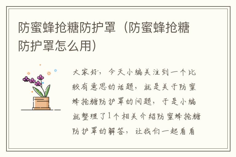 防蜜蜂抢糖防护罩(防蜜蜂抢糖防护罩怎么用)