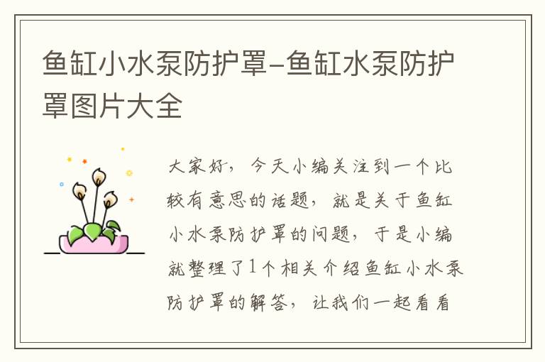 鱼缸小水泵防护罩-鱼缸水泵防护罩图片大全