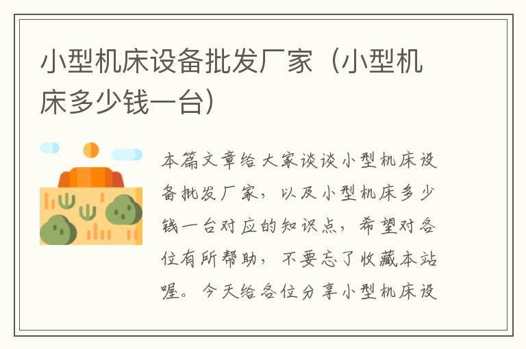 小型机床设备批发厂家(小型机床多少钱一台)
