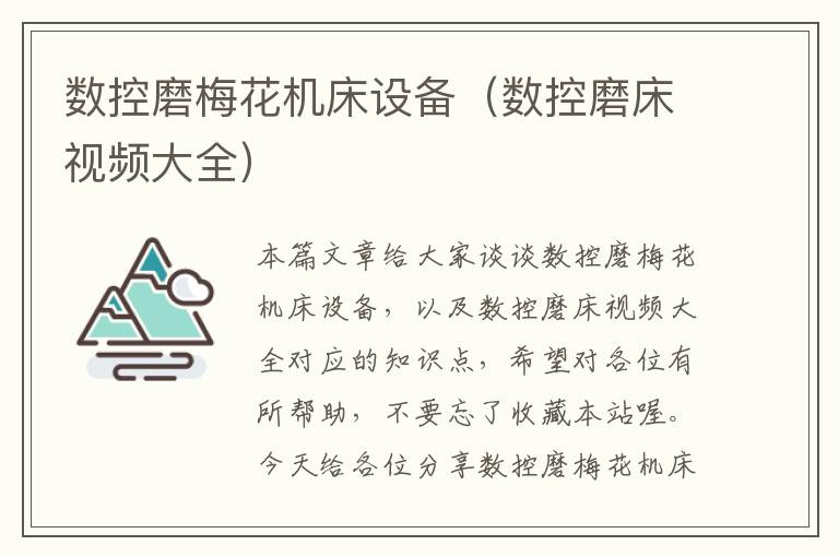 数控磨梅花机床设备(数控磨床视频大全)