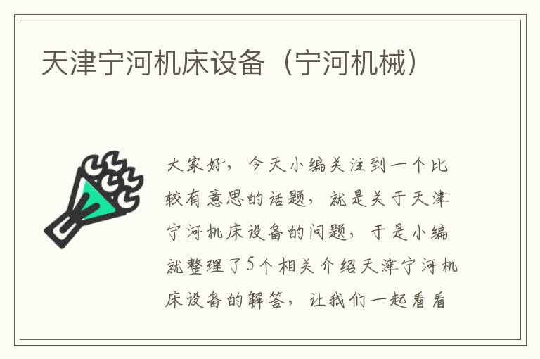 天津宁河机床设备(宁河机械)