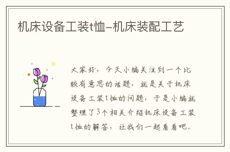 机床设备工装t恤-机床装配工艺