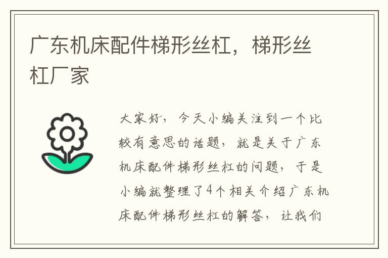 广东机床配件梯形丝杠,梯形丝杠厂家