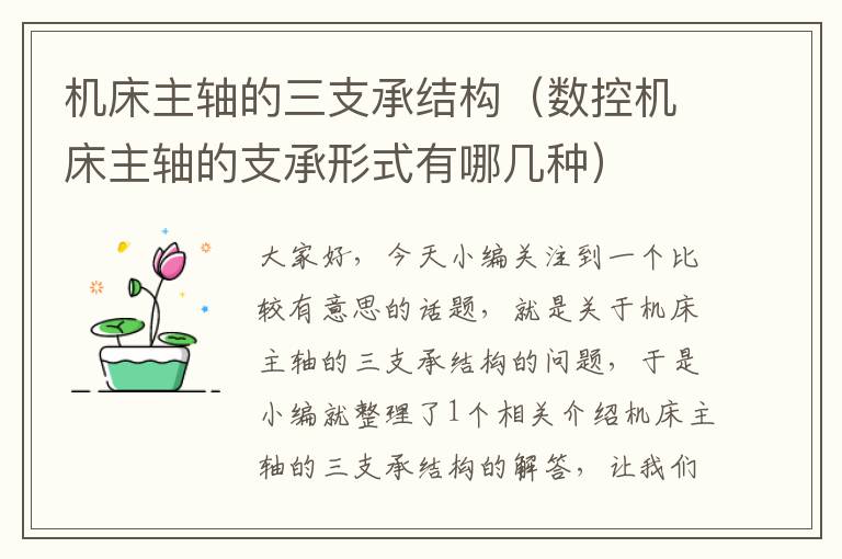 机床主轴的三支承结构(数控机床主轴的支承形式有哪几种)