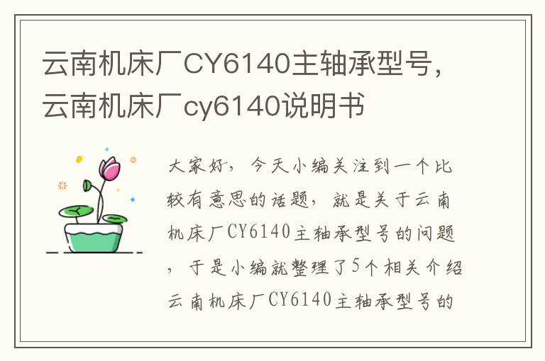 云南机床厂CY6140主轴承型号,云南机床厂cy6140说明书