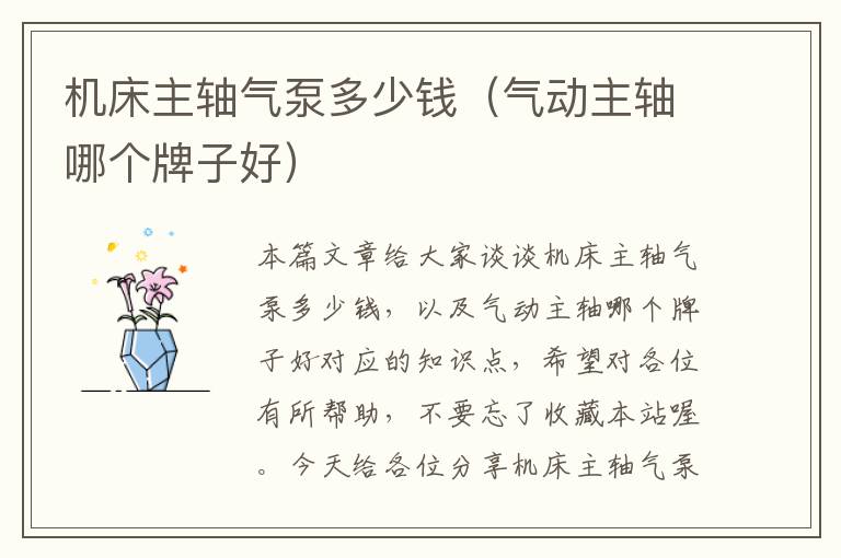 机床主轴气泵多少钱(气动主轴哪个牌子好)