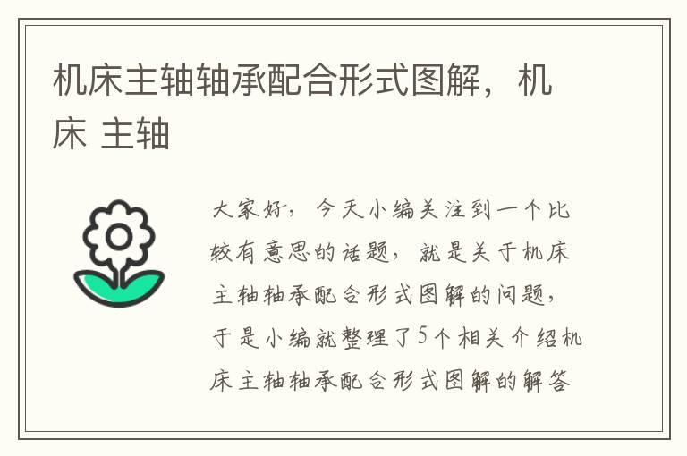 机床主轴轴承配合形式图解,机床 主轴