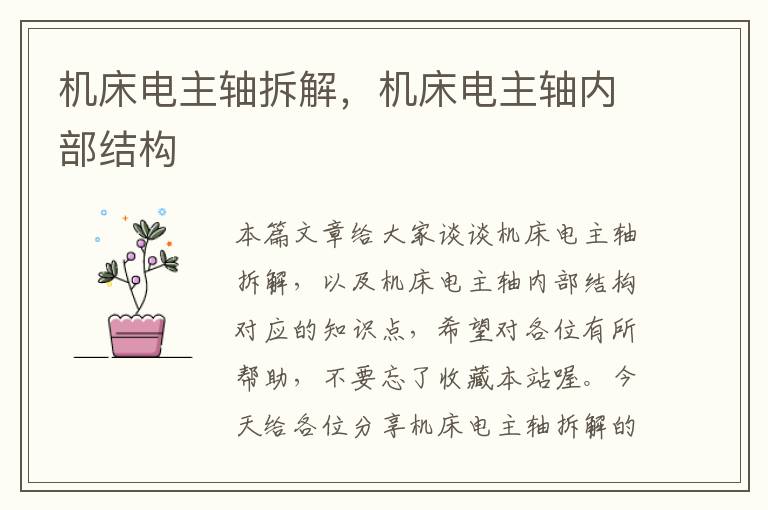 机床电主轴拆解,机床电主轴内部结构