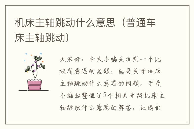 机床主轴跳动什么意思(普通车床主轴跳动)