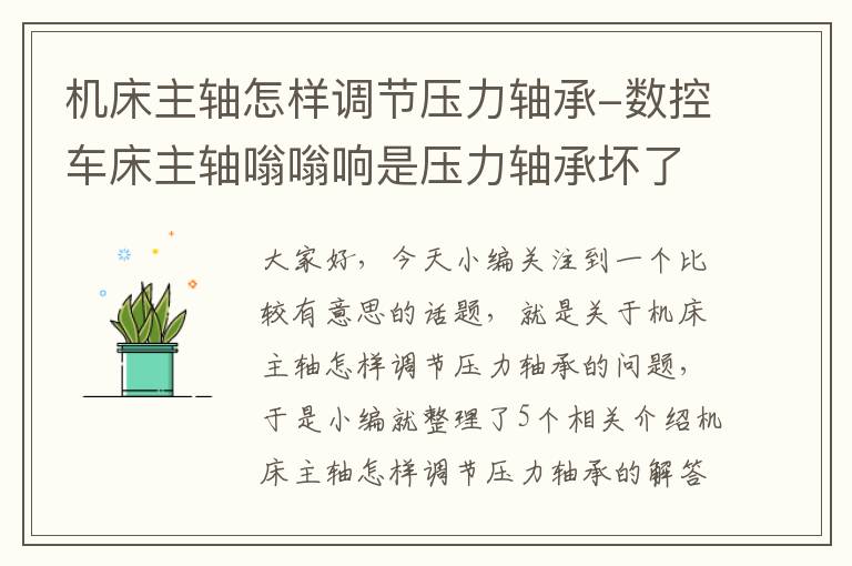 机床主轴怎样调节压力轴承-数控车床主轴嗡嗡响是压力轴承坏了吗