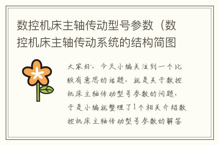 数控机床主轴传动型号参数(数控机床主轴传动系统的结构简图)