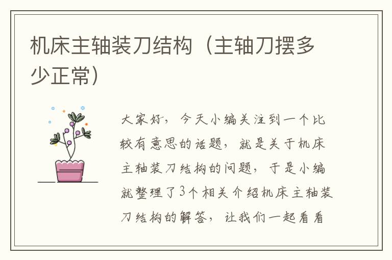 机床主轴装刀结构(主轴刀摆多少正常)