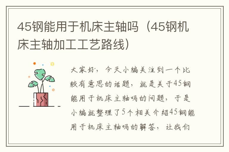 45钢能用于机床主轴吗(45钢机床主轴加工工艺路线)