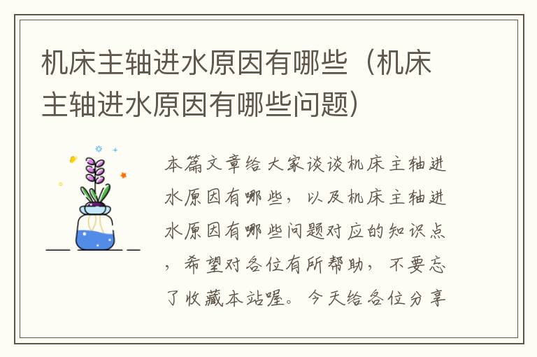 机床主轴进水原因有哪些(机床主轴进水原因有哪些问题)
