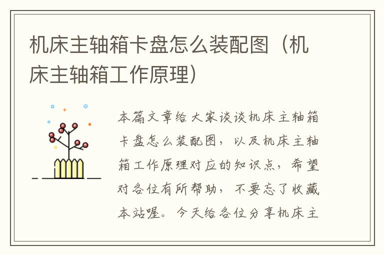 机床主轴箱卡盘怎么装配图(机床主轴箱工作原理)