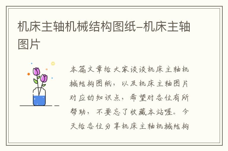 机床主轴机械结构图纸-机床主轴图片