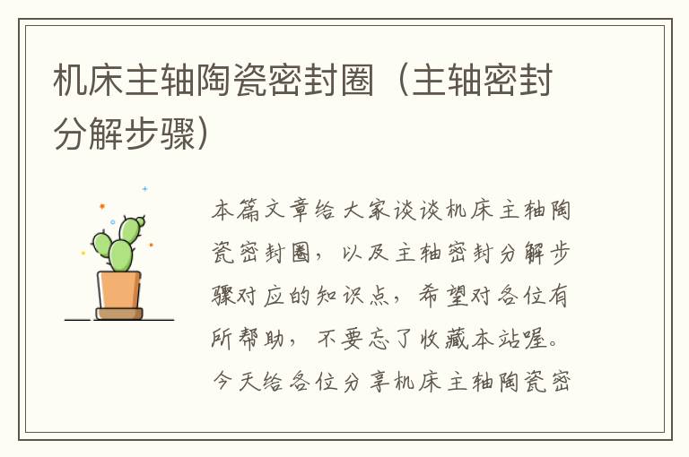 机床主轴陶瓷密封圈(主轴密封分解步骤)