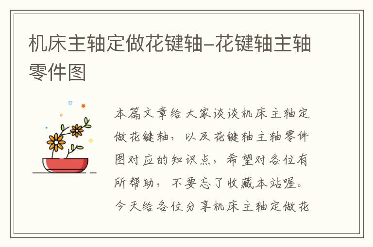 机床主轴定做花键轴-花键轴主轴零件图