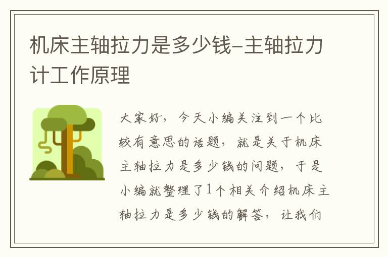 机床主轴拉力是多少钱-主轴拉力计工作原理
