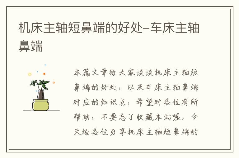 机床主轴短鼻端的好处-车床主轴鼻端