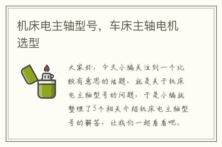 机床电主轴型号,车床主轴电机选型