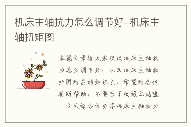 机床主轴抗力怎么调节好-机床主轴扭矩图
