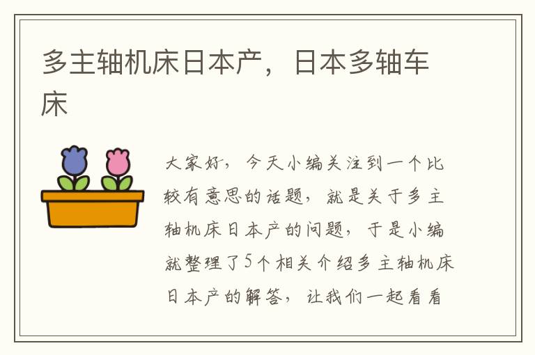 多主轴机床日本产,日本多轴车床