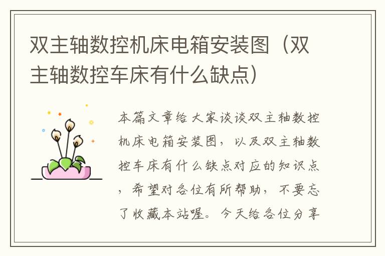 双主轴数控机床电箱安装图(双主轴数控车床有什么缺点)