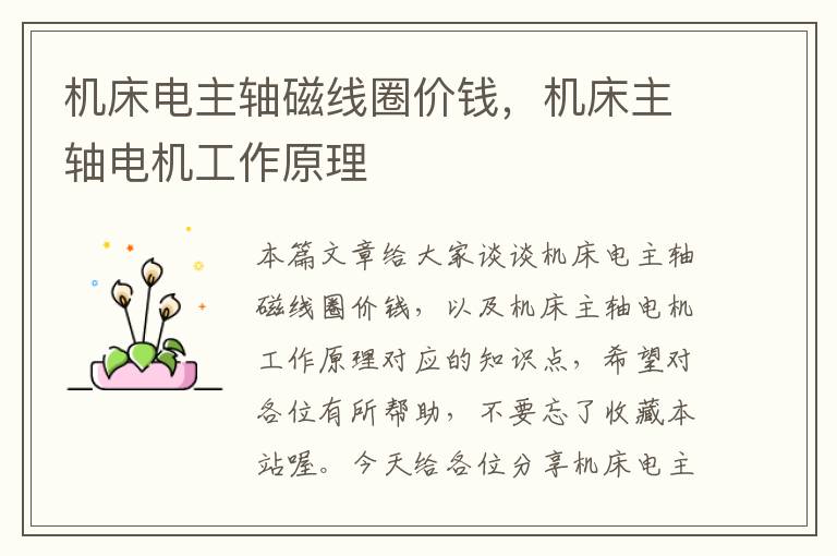 机床电主轴磁线圈价钱,机床主轴电机工作原理