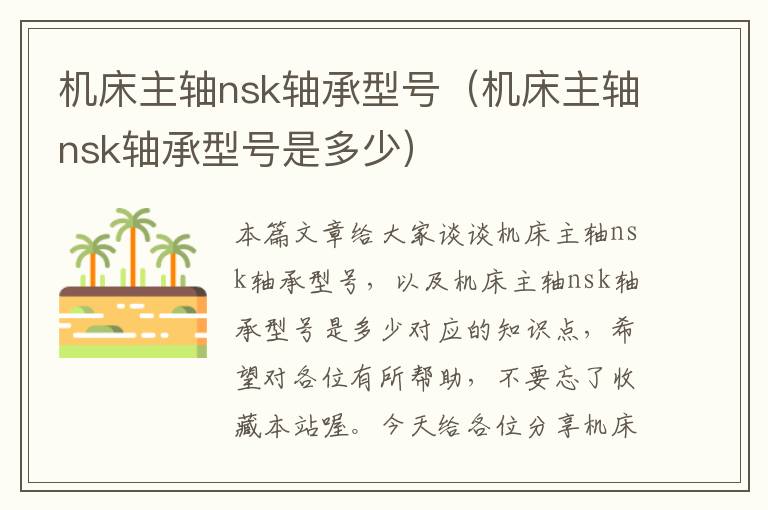 机床主轴nsk轴承型号(机床主轴nsk轴承型号是多少)