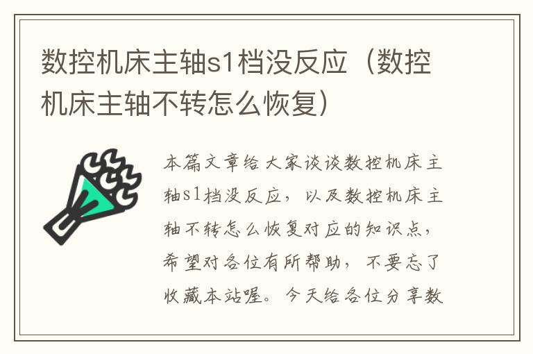 数控机床主轴s1档没反应(数控机床主轴不转怎么恢复)