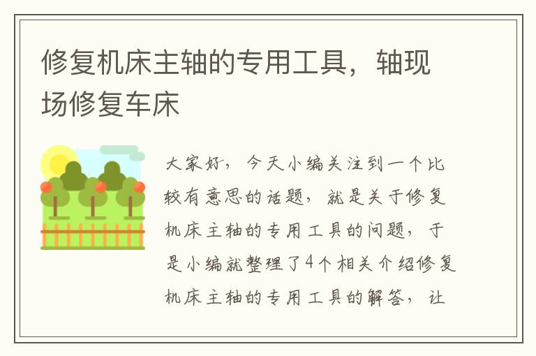 修复机床主轴的专用工具,轴现场修复车床