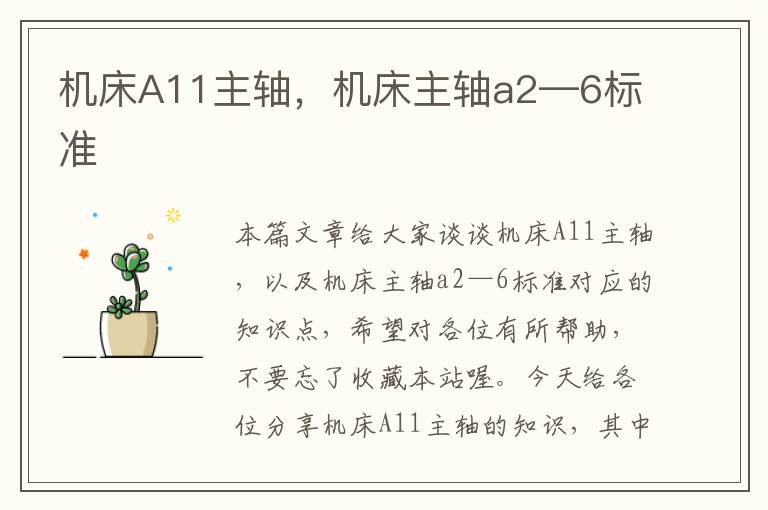 机床A11主轴,机床主轴a2—6标准