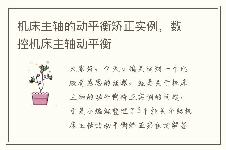 机床主轴的动平衡矫正实例,数控机床主轴动平衡