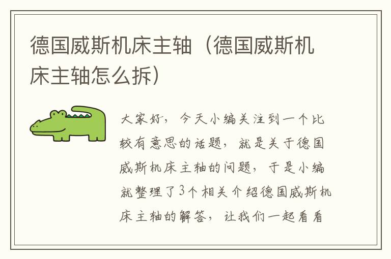德国威斯机床主轴(德国威斯机床主轴怎么拆)