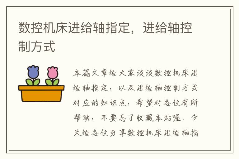 数控机床进给轴指定,进给轴控制方式