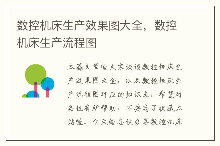 数控机床生产效果图大全,数控机床生产流程图