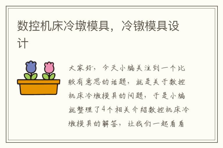 数控机床冷墩模具,冷镦模具设计