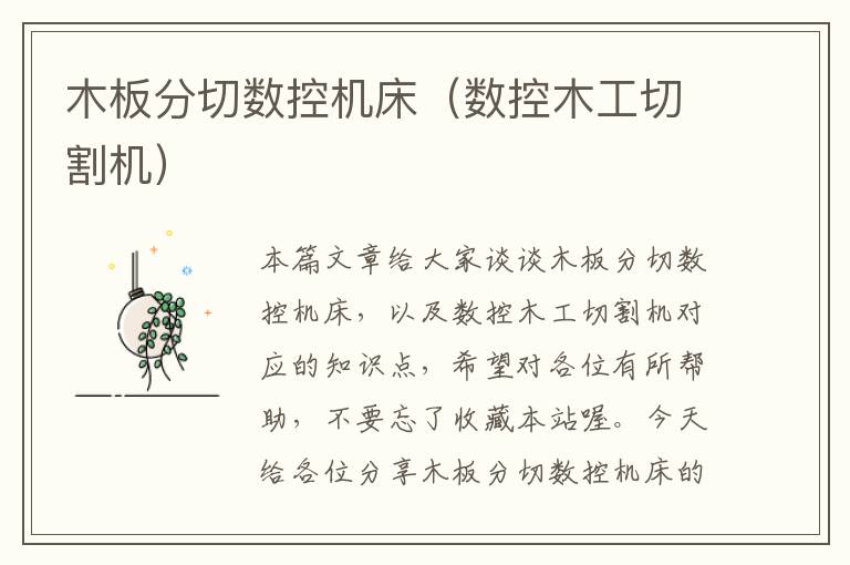 木板分切数控机床(数控木工切割机)