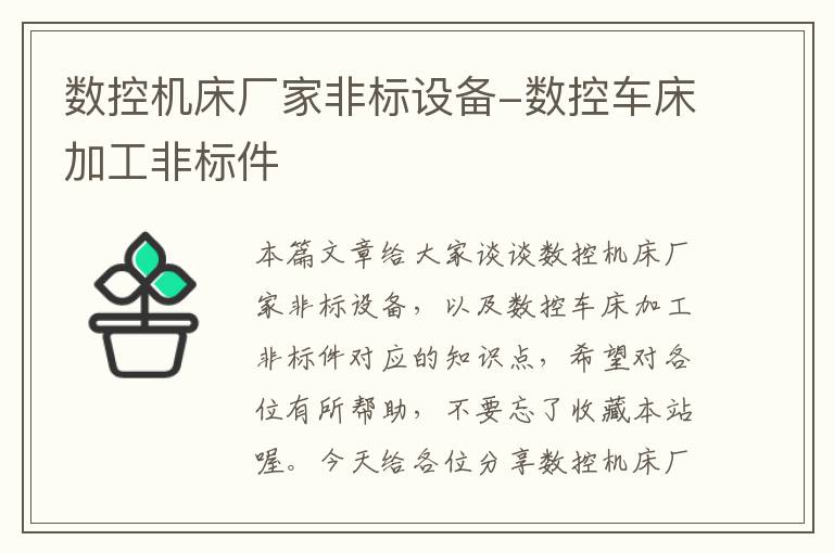 数控机床厂家非标设备-数控车床加工非标件