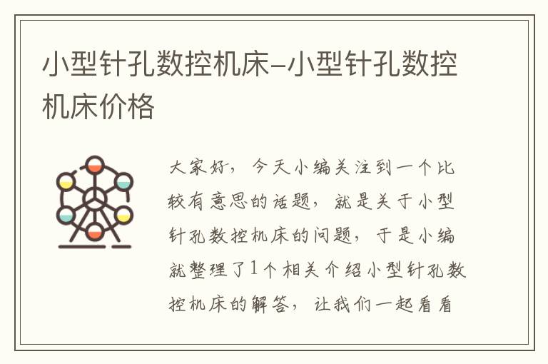 小型针孔数控机床-小型针孔数控机床价格