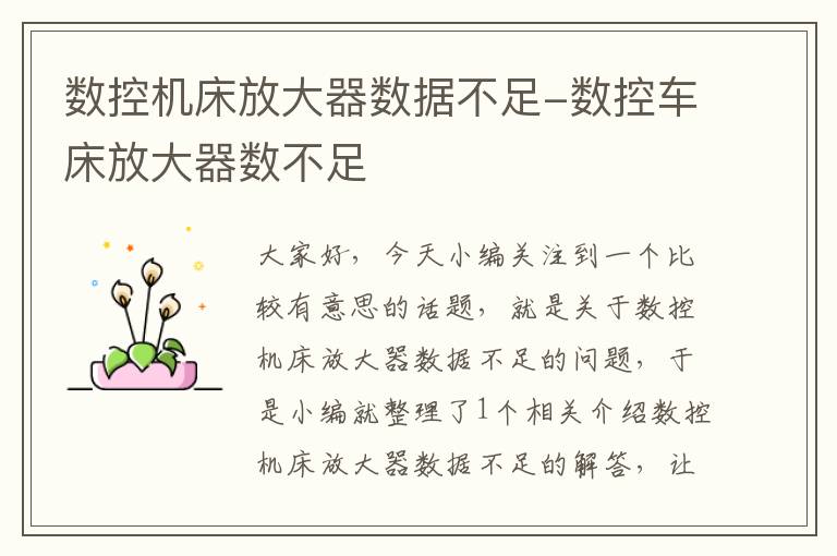 数控机床放大器数据不足-数控车床放大器数不足