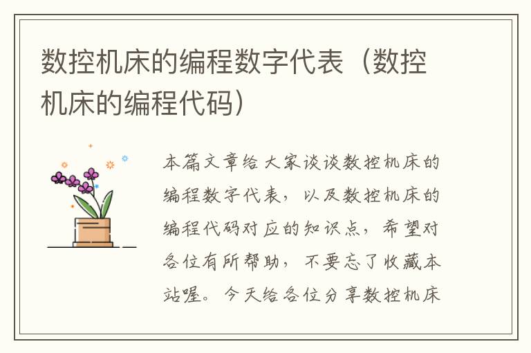 数控机床的编程数字代表(数控机床的编程代码)