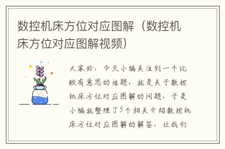 数控机床方位对应图解(数控机床方位对应图解视频)