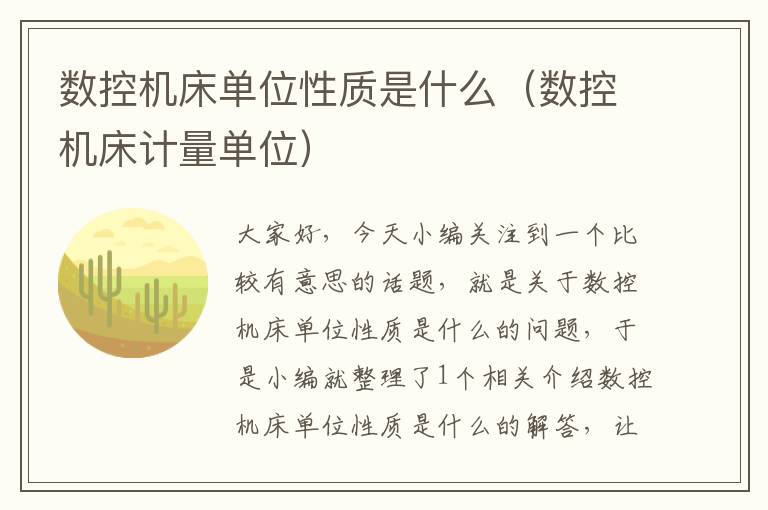 数控机床单位性质是什么(数控机床计量单位)